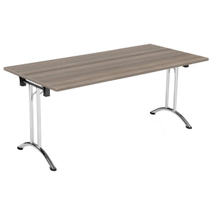 One Union Rectangular Folding Table (FSC) | 1600 X 800 | Grey Oak/Chrome