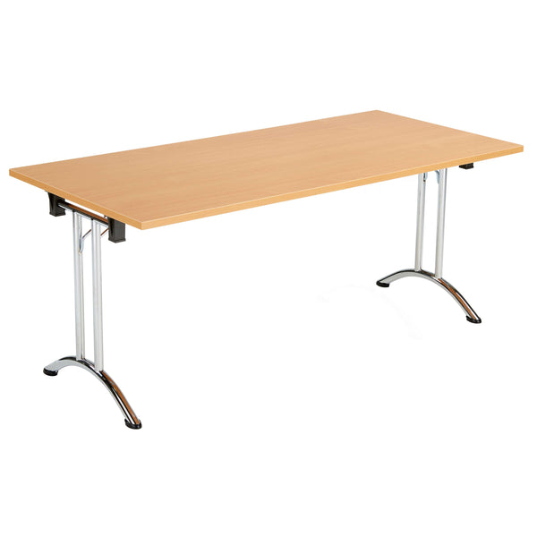 One Union Rectangular Folding Table (FSC) | 1600 X 800 | Beech/Chrome