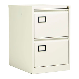 Bisley 2 Drawer Contract Steel Filing Cabinet | Chalk White