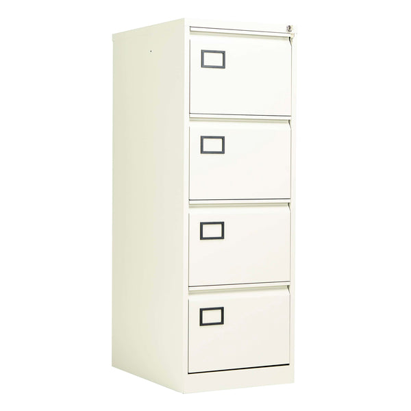 Bisley 4 Drawer Contract Steel Filing Cabinet | Chalk White