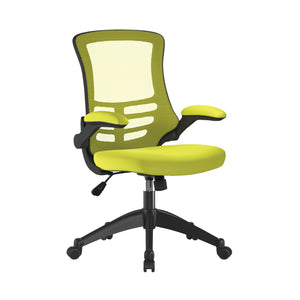 Luna Designer Mesh Back Chair with Black Frame and Convenient Folding Arms