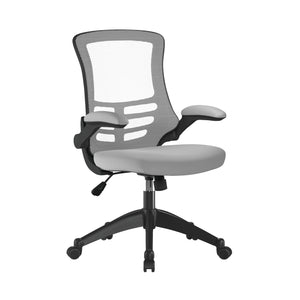 Luna Designer Mesh Back Chair with Black Frame and Convenient Folding Arms