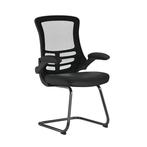 Luna Best Selling Designer Cantilever Black Framed Mesh Chair with Folding Arms
