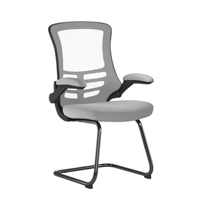 Luna Best Selling Designer Cantilever Black Framed Mesh Chair with Folding Arms