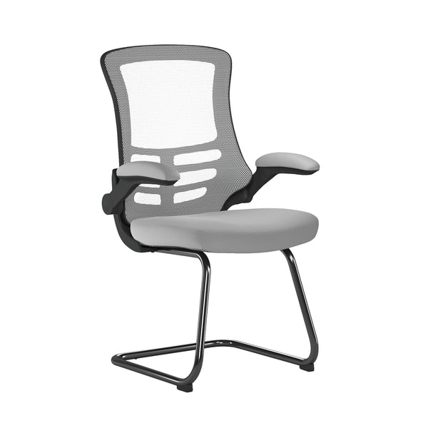 Luna Best Selling Designer Cantilever Black Framed Mesh Chair with Folding Arms
