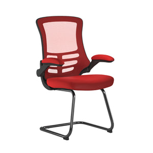 Luna Best Selling Designer Cantilever Black Framed Mesh Chair with Folding Arms