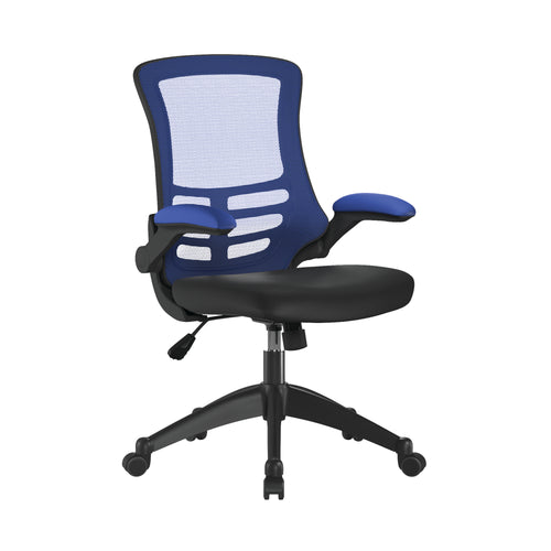 Luna Designer Mesh Back Chair with Black Frame and Convenient Folding Arms