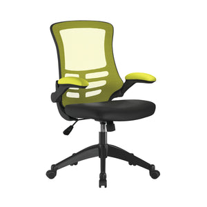 Luna Designer Mesh Back Chair with Black Frame and Convenient Folding Arms