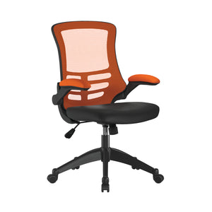 Luna Designer Mesh Back Chair with Black Frame and Convenient Folding Arms
