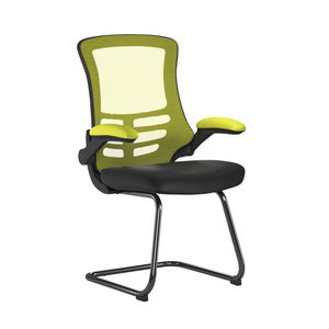 Luna Best Selling Designer Cantilever Black Framed Mesh Chair with Folding Arms