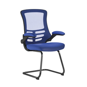 Luna Best Selling Designer Cantilever Black Framed Mesh Chair with Folding Arms