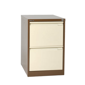 Bisley 2 Drawer Classic Steel Filing Cabinet | Coffee/Cream