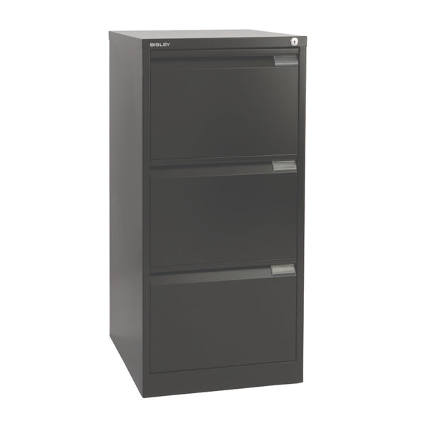 Bisley 3 Drawer Classic Steel Filing Cabinet | Black