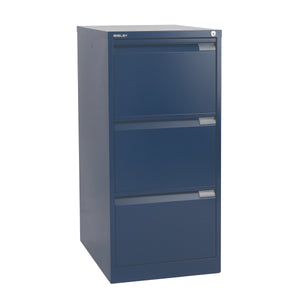 Bisley 3 Drawer Classic Steel Filing Cabinet | Blue
