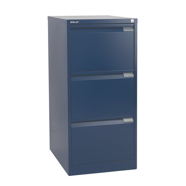 Bisley 3 Drawer Classic Steel Filing Cabinet | Blue