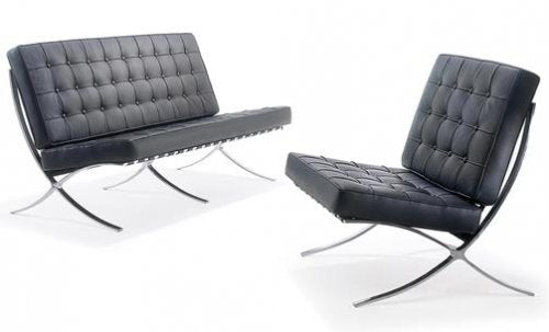 BARSA Black Bonded Leather Sofa Collection