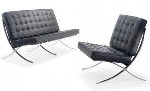 BARSA Black Bonded Leather Sofa Collection