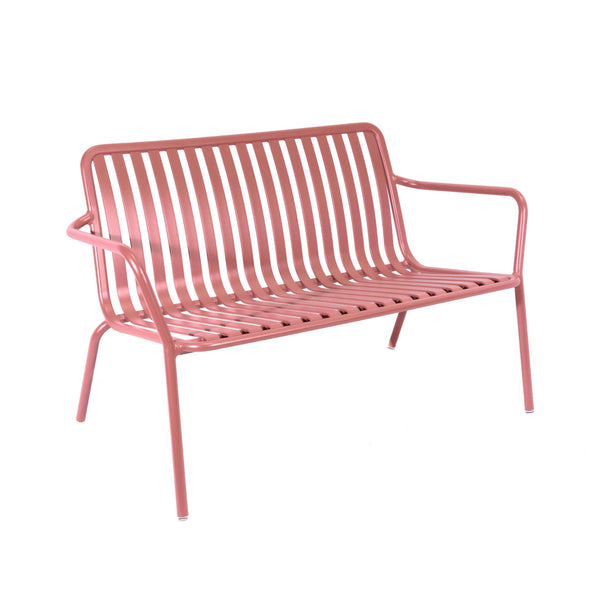 Breeze Aluminium 2 Seater Armchair Bench | Low | Brick Dust