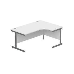 Office Right Hand Corner Desk with Steel Single Upright Cantilever Frame (FSC) | 1600X1200 | Arctic White/Graphite