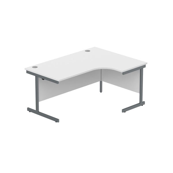 Office Right Hand Corner Desk with Steel Single Upright Cantilever Frame (FSC) | 1600X1200 | Arctic White/Graphite