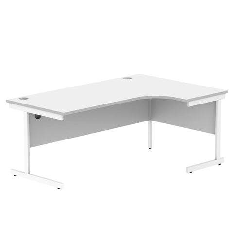 Office Right Hand Corner Desk with Steel Single Upright Cantilever Frame (FSC) | 1800X1200 | White/White