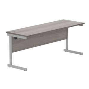 Office Rectangular Desk with Steel Single Upright Cantilever Frame (FSC) | 1800X600 | Alaskan Grey Oak/Silver
