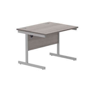 Office Rectangular Desk with Steel Single Upright Cantilever Frame (FSC) | 800X800 | Alaskan Grey Oak/Silver