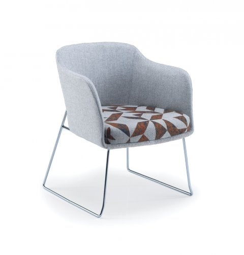 CIRQUE Reception Chair with Chrome Sled Base