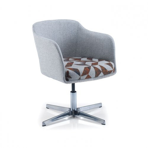 Cirque Reception Chair with Chrome Swivel Base