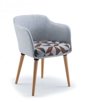 CIRQUE Reception Chair with Wooden Leg Base