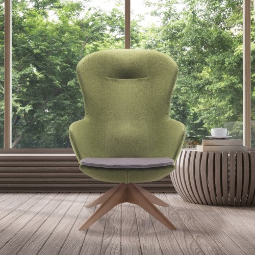 FIGARO Reception Chair with Wooden Swivel Base