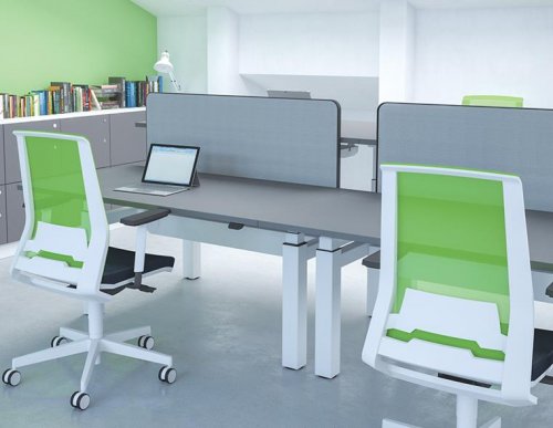 Freedom X Electric Sit/Stand Rectangular Desk - Back to Back Bench
