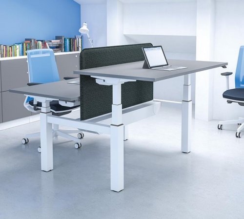Freedom X Electric Sit/Stand Rectangular Desk - Back to Back Bench
