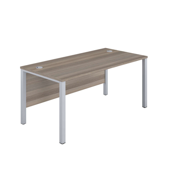 Goal Post Rectangular Desk (FSC) | 1200X800 | Grey Oak/Silver