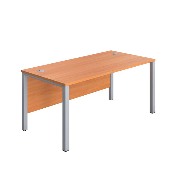 Goal Post Rectangular Desk (FSC) | 1400X800 | Beech/Silver