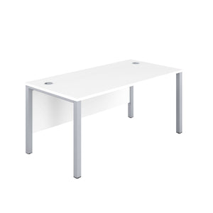 Goal Post Rectangular Desk (FSC) | 1400X800 | White/Silver