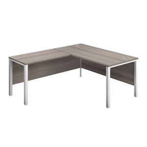Goal Post Left Hand Return Desk (FSC) | 1600X800 | Grey Oak/White