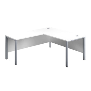 Goal Post Left Hand Return Desk (FSC) | 1600X800 | White/Silver