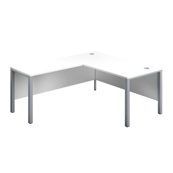 Goal Post Left Hand Return Desk (FSC) | 1600X800 | White/Silver