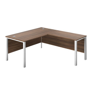 Goal Post Right Hand Return Desk (FSC) | 1600X800 | Dark Walnut/White
