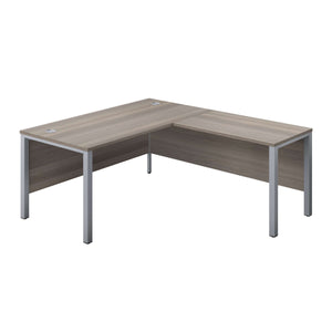 Goal Post Right Hand Return Desk (FSC) | 1600X800 | Grey Oak/Silver