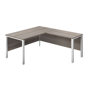 Goal Post Right Hand Return Desk (FSC) | 1600X800 | Grey Oak/White
