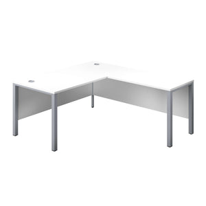 Goal Post Right Hand Return Desk (FSC) | 1600X800 | White/Silver