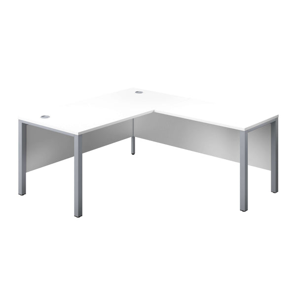 Goal Post Right Hand Return Desk (FSC) | 1600X800 | White/Silver