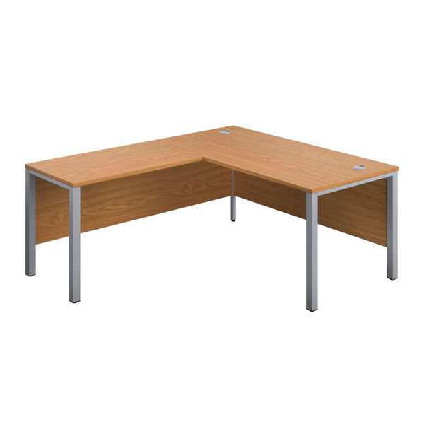 Goal Post Left Hand Return Desk (FSC) | 1800X800 | Nova Oak/Silver