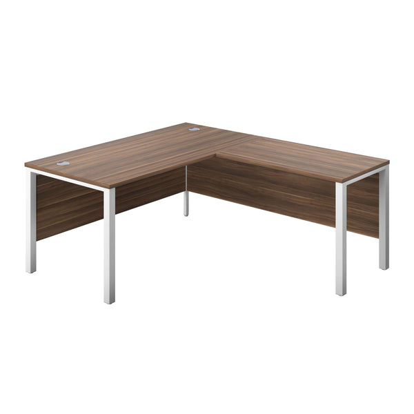 Goal Post Right Hand Return Desk (FSC) | 1800X800 | Dark Walnut/White