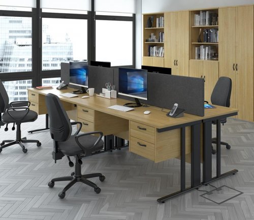 HAVANA 'Narrow Depth' Rectangular Desk & Pedestal Sets