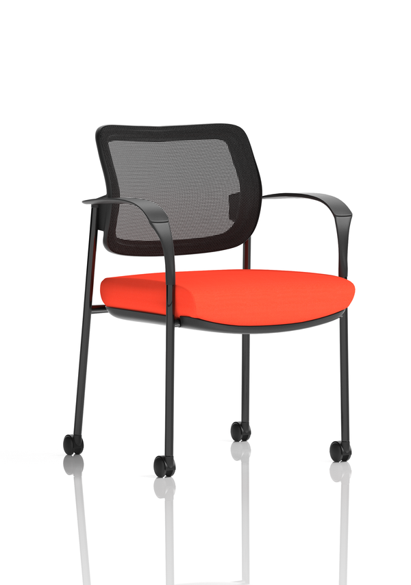 Brunswick Deluxe Medium Back Visitor Office Chair with Arms with Castors