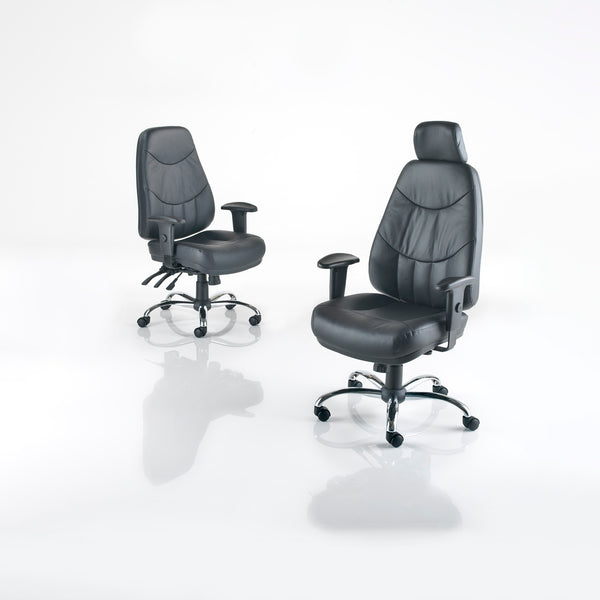 MERCURY Leather Faced 24 Hour Task Chair