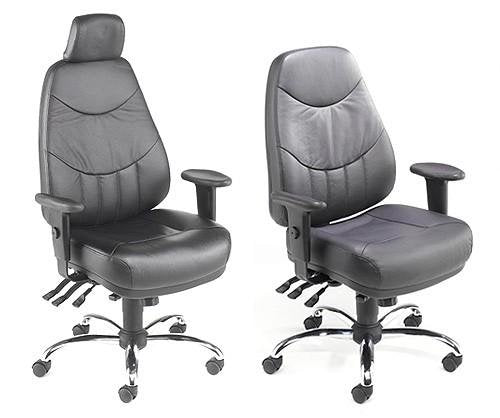 MERCURY Leather Faced 24 Hour Task Chair